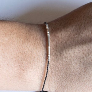 Boyfriend Gift Morse Code Bracelet Valentines Day Gift My Person Morse Code Manly Gift Bracelet Dainty Thin String Bracelet for Guys image 2