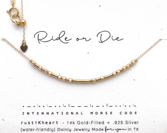 Etsy morse code necklace sale