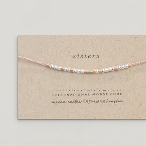 Sister Rose Gold and Silver Morse Code Bracelet. Custom Options