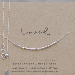 Custom Sterling Silver Morse Code Necklace, Hidden Message, Loved or Personalized Birthday Gift image 15