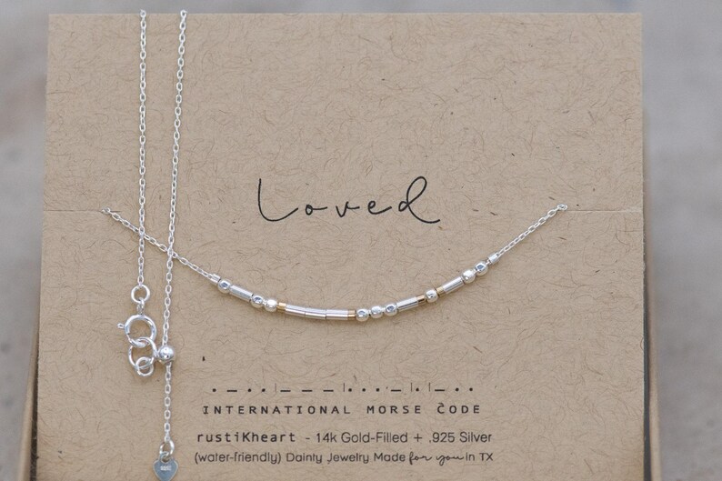 Custom Sterling Silver Morse Code Necklace, Hidden Message, Loved or Personalized Birthday Gift image 15