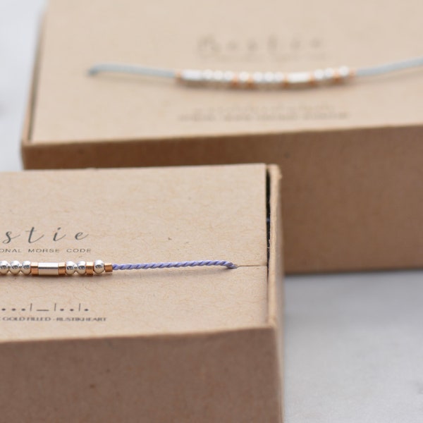 BFF Bracelet Set • Rose Gold and Silver Morse Code Best Friend Gifts • Friendship Bracelets • Bestie Matching Bracelets Best Friend Bracelet