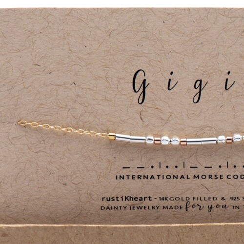 Gigi Bracelet Gift for Grandma Gigi Morse Code Bracelet Etsy