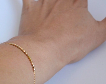Custom Morse Code Chain Bracelet / Mothers Day Gift / Best Friend Gift / Friendship Gift BFF / Gold Filled Chain Bracelet / Bridesmaids