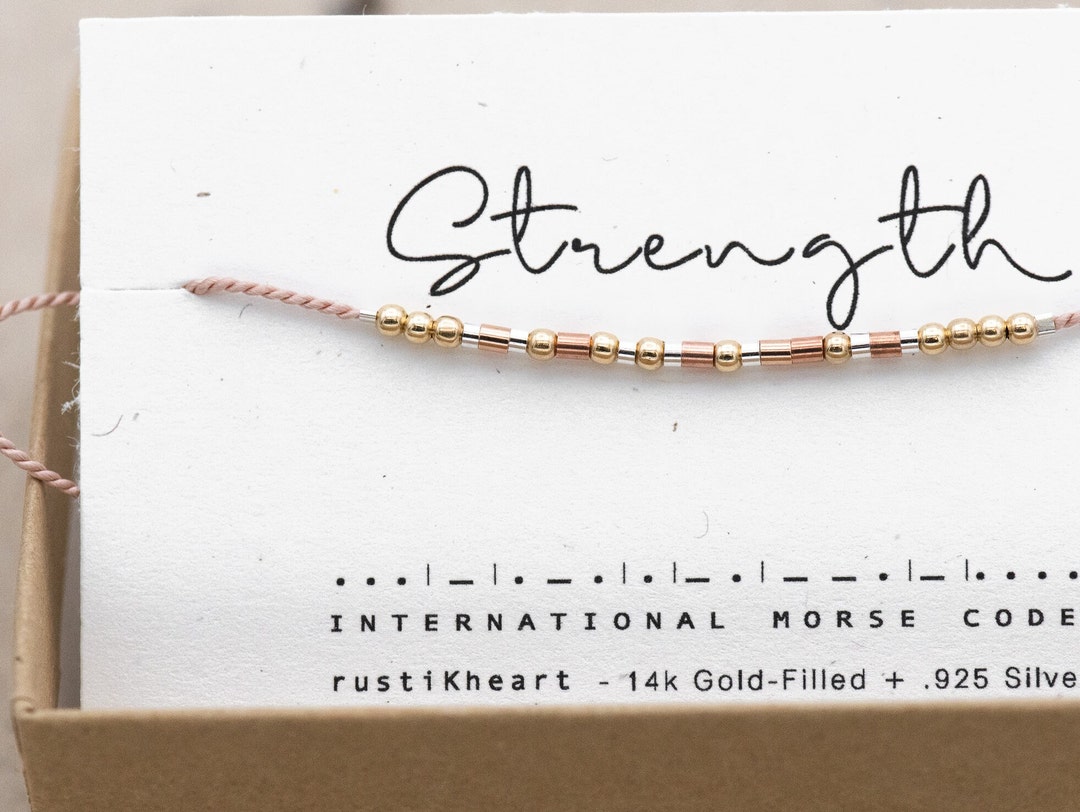 Strength morse code bracelet clearance