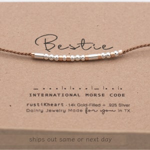 Best Friend Gift Morse Code Bracelet, Ships Out Next Day. Bestie Friendship Bracelet or Other Word. Top Birthday Gifts By MorseandDainty image 10