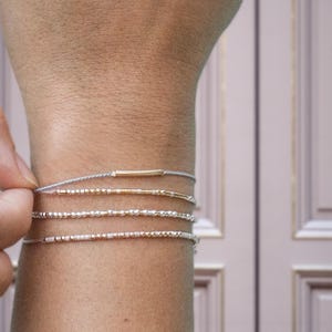 Custom Silber Morse-Code Armband auf Seide Kordel, verstellbar