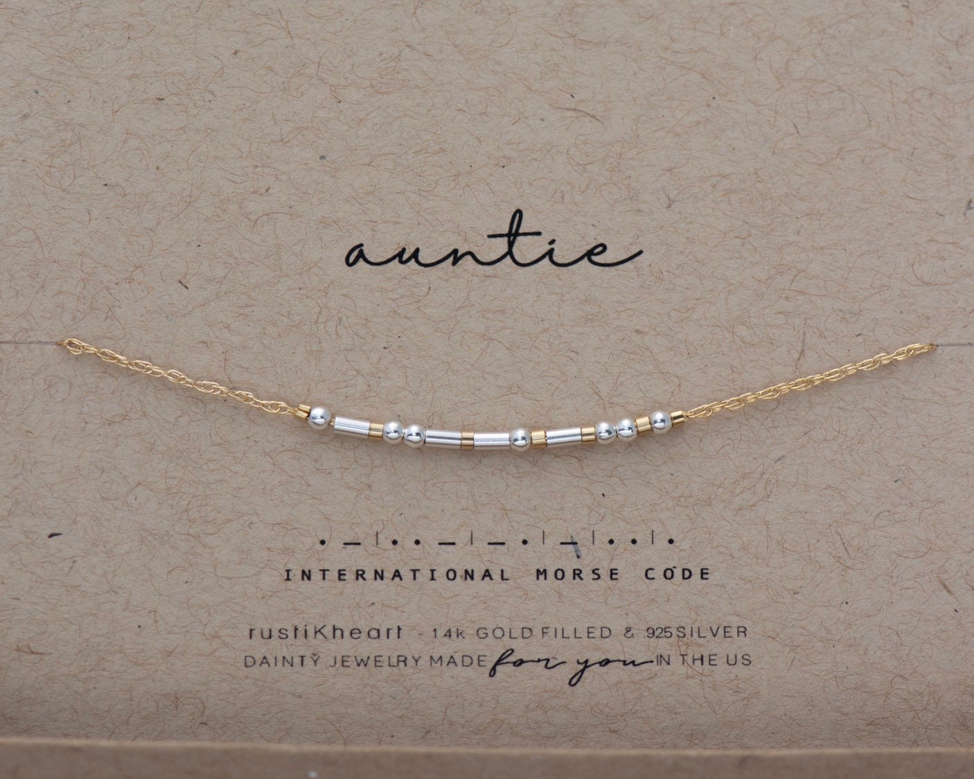 Dainty Auntie Charm Bracelet, Auntie Gift – Dainty Rocks Jewellery