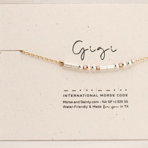 Gigi-armband - cadeau voor oma - Gigi morsecodearmband - Gigi morsecodecadeau - 14K gold-Filled Chain Gigi
