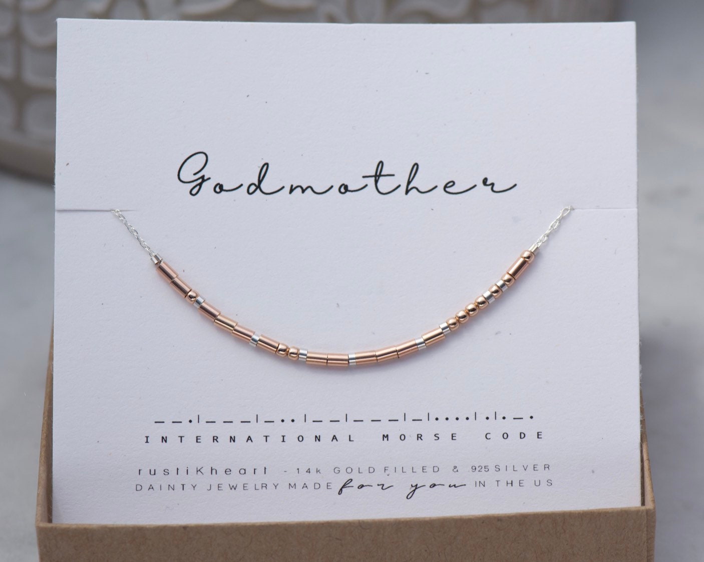 Gold Will You Be My Godmother Godmother Proposal Godmother Morse Code Necklace 18 Inch • Godmother Gift God Mothers Gift Godmother Gifts From Godchild Godmother Necklace Baptism Jewelry 
