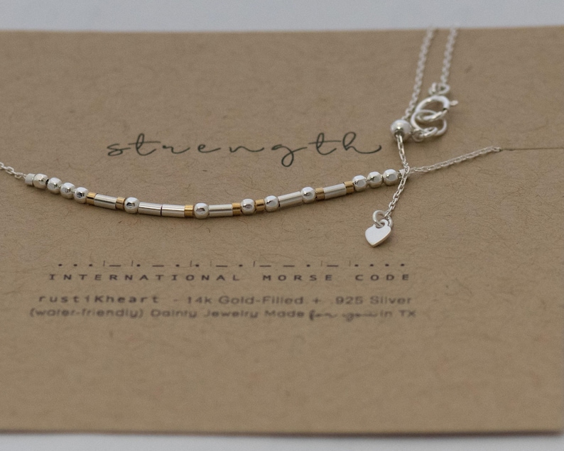 Custom Sterling Silver Morse Code Necklace, Hidden Message, Loved or Personalized Birthday Gift image 2