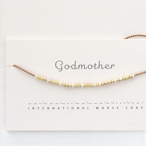 Godmother Morse Code Bracelet. 14k Gold Filled, Baptism Gift or Be My Godmother?