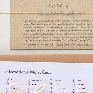 Silver on Gold Chain Let Them Bracelet or Personalize w/ Custom Morse Code for Gift to Friends. Everyday Reminder Jewelry Let You LetThem