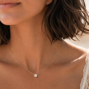 Nasreen Necklace, Diamond Cut CZ on 14k Gold Filled Chain, Dainty Bridesmaid Gift