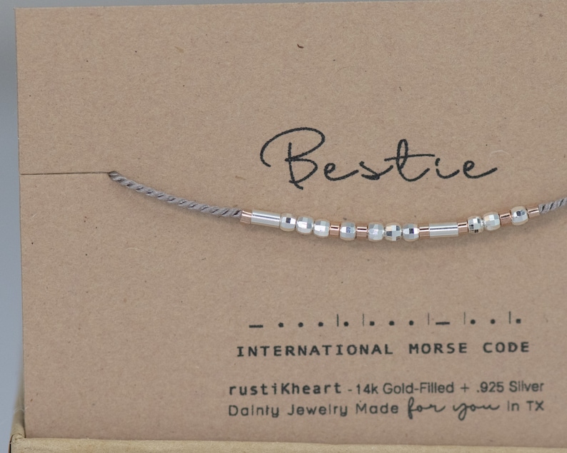 Bestie Morse Code Bracelet Bestie Gift Bracelet Sterling Silver Bracelet Custom Any Word Spelled Personalized Bracelet Best Friend Gifts 