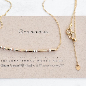 Personalized Morse Code Necklace, Mothers Day Gift, Mom Grandma Nana Mimi Necklace