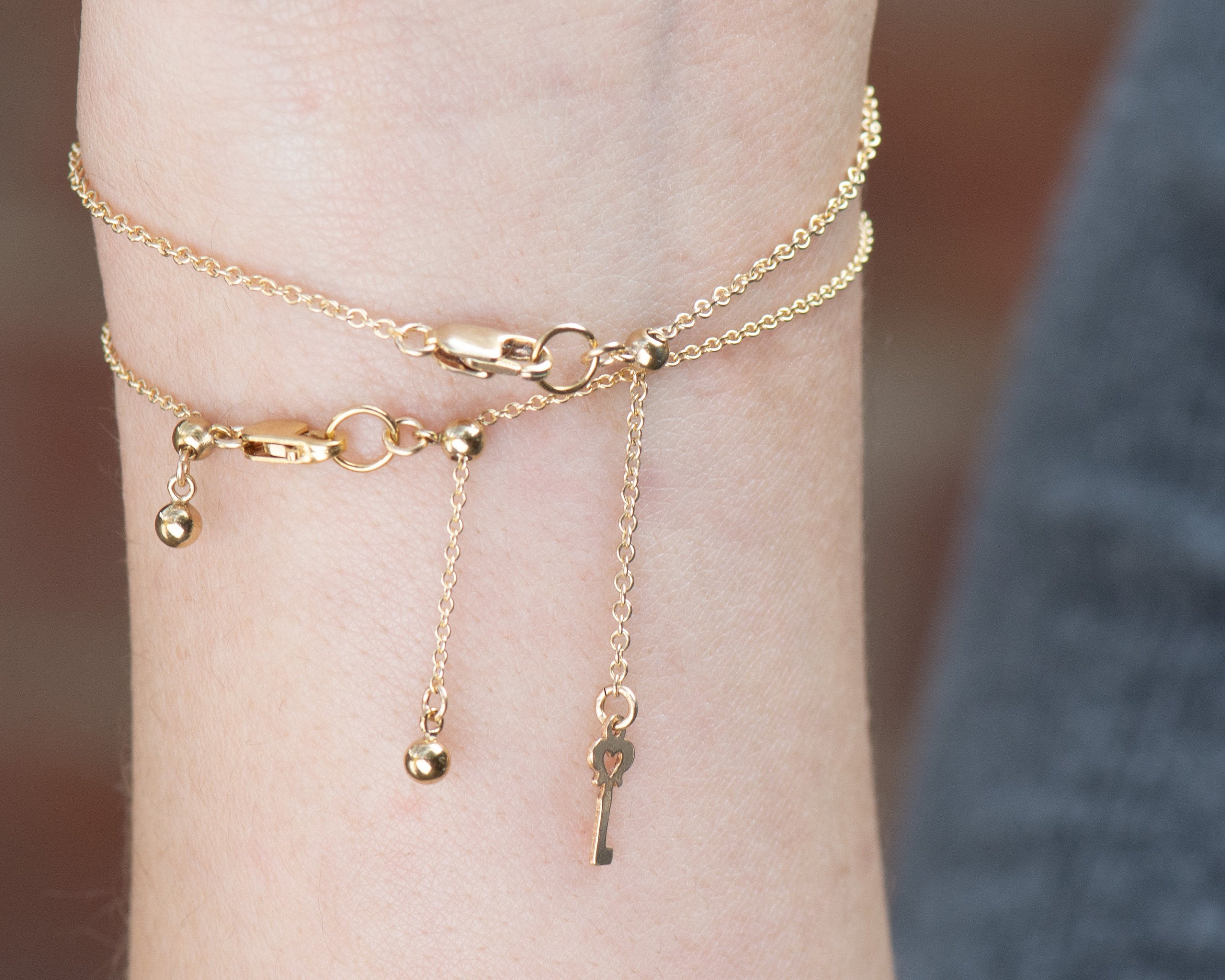 Heart Lock and Key Bracelet 14k Goldfilled Adjustable Etsy