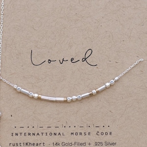 Custom Sterling Silver Morse Code Necklace, Hidden Message, Personalized Gift for Her