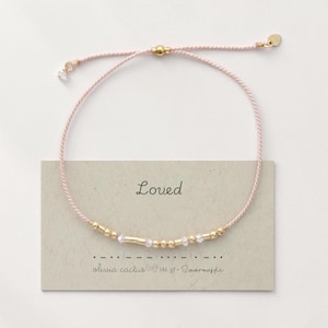 Swarovski Gold Morse Code Bracelet. Loved on Pink or Custom Word and Color