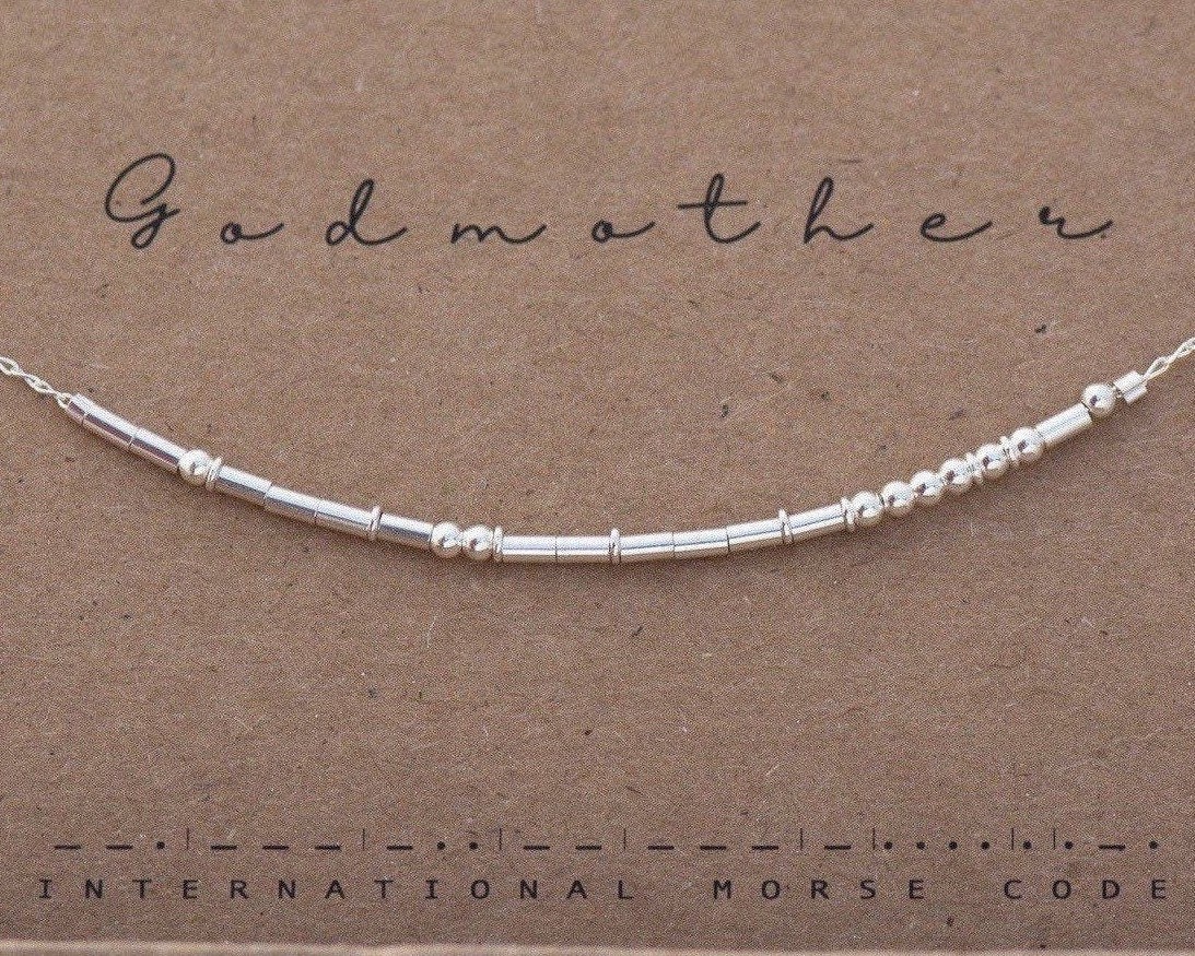 Godmother Necklace Godmother Gift Godmother Morse Code Necklace Morse Code Necklace