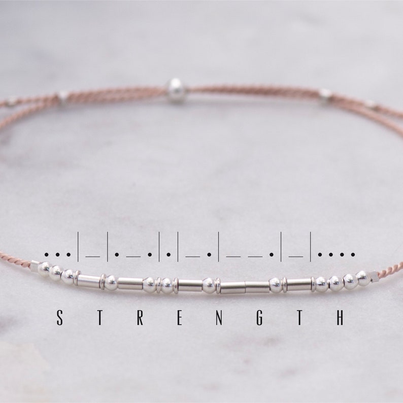 Strength Morse Code Bracelet | Strong Morse Code Bracelet | Friendship Gift | Get Well Soon Gift Be Strong Strength Gift Bet Better Get 
