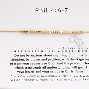 Angst beruhigende Erinnerung Bibel Vers Zitat Armband. Philipper 4 oder eine benutzerdefinierte Schrift mit passender personalisierter Karte. Alltagshilfe