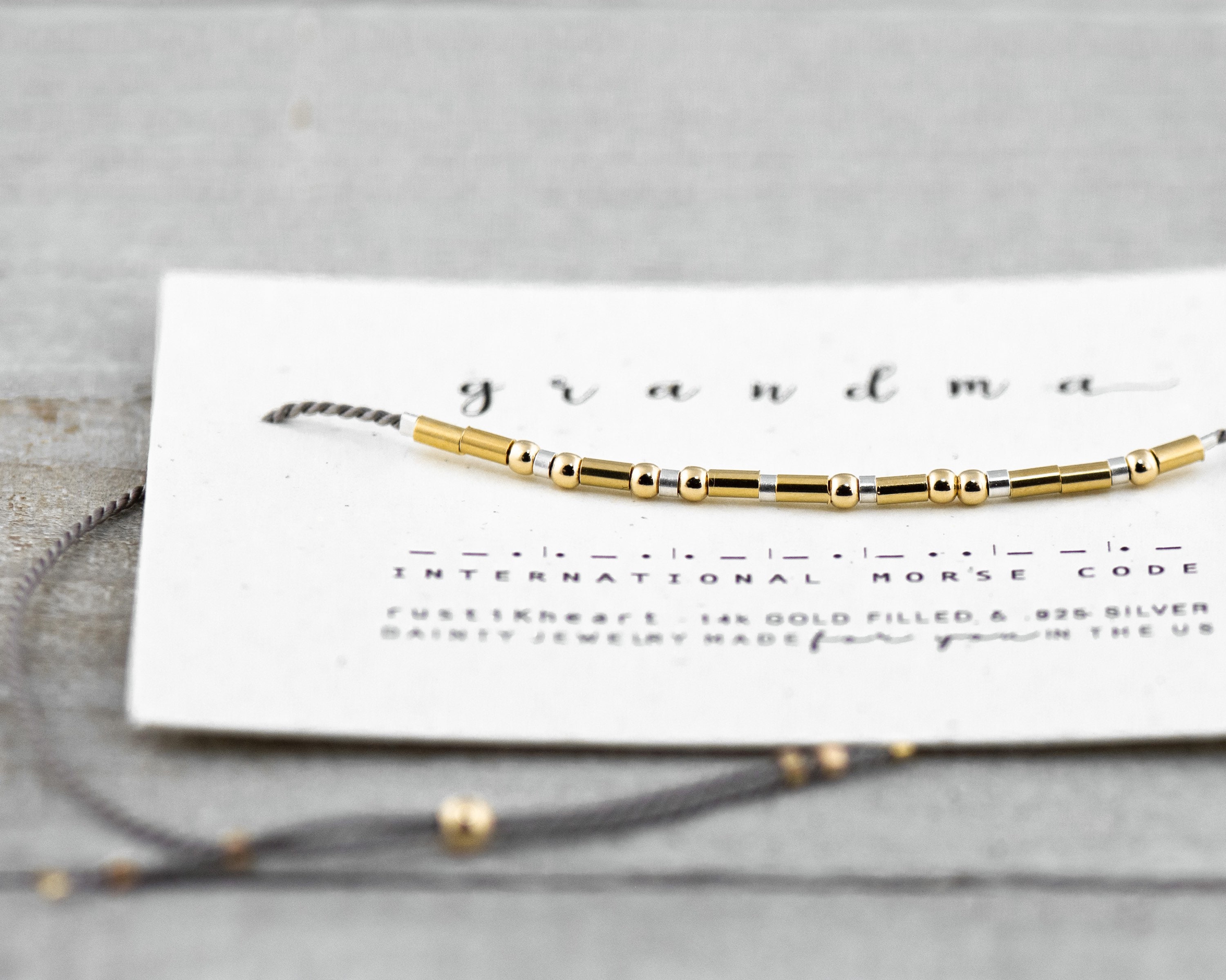 Grandma Gift Bracelet | Grandma Morse Code Bracelet Secret Hidden 