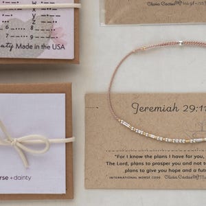 Silber Morse-Code Bibel Vers Armband. Jeremia 29 11 oder Mssg oder Schrift für Benutzerdefinierte Religiöser Freund Bibel Schmuck Geschenke für Frauen