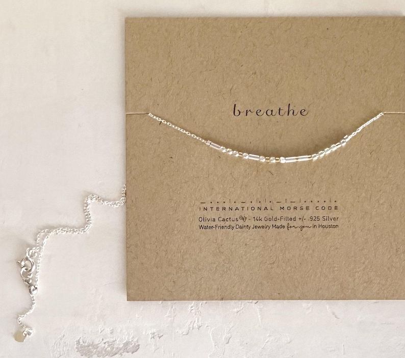 Custom Sterling Silver Morse Code Necklace, Hidden Message, Loved or Personalized Birthday Gift image 9