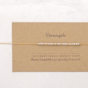 Morse Code Bracelet, Personalized Custom Word, 14K Gold Filled Sterling Silver, Gift for Her