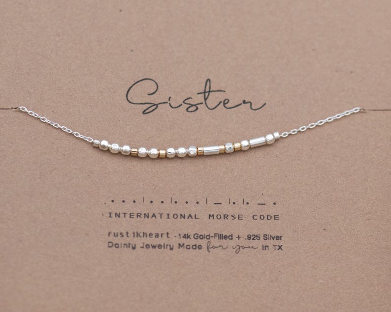 Custom Sterling Silver Morse Code Necklace, Hidden Message, Loved or Personalized Birthday Gift image 8