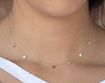 Dainty Heart Necklace, Sparkling Gold Layering Chain, Birthday Anniversary Gift for Her