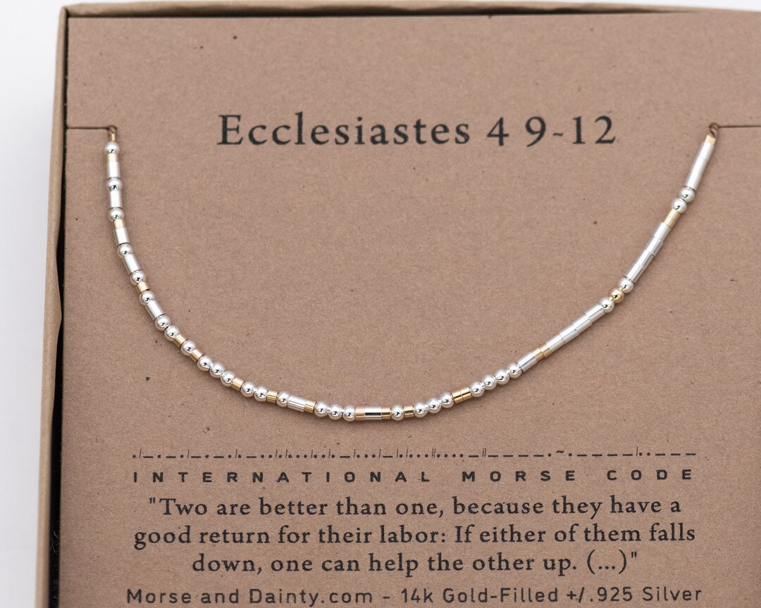 Bible Verse Morse Code Bracelet, Ecclesiastes 4 9-12. Two Are Better ...