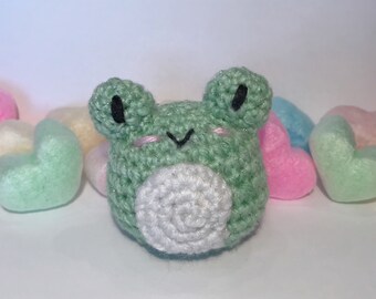 Cute Mini Green Frog Amigurumi Plush | Glittery