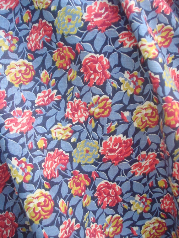 Floral Cotton Fabric by the Yard, Beach Fabric, Summer Fabric ...