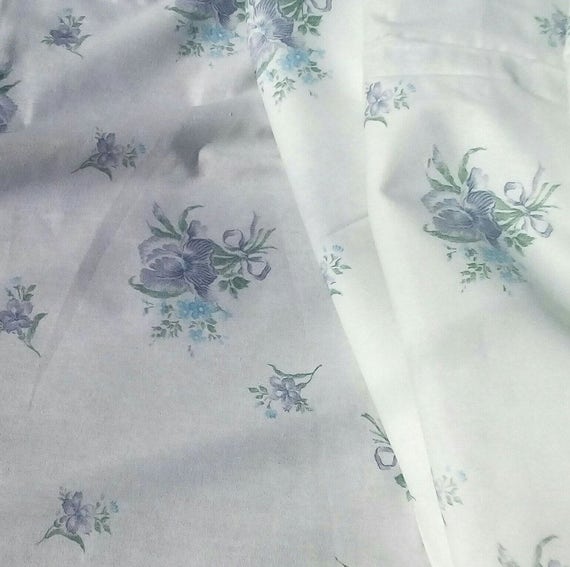 Vintage White with Floral Cushion Cover Fabric Bed Sheet | Etsy