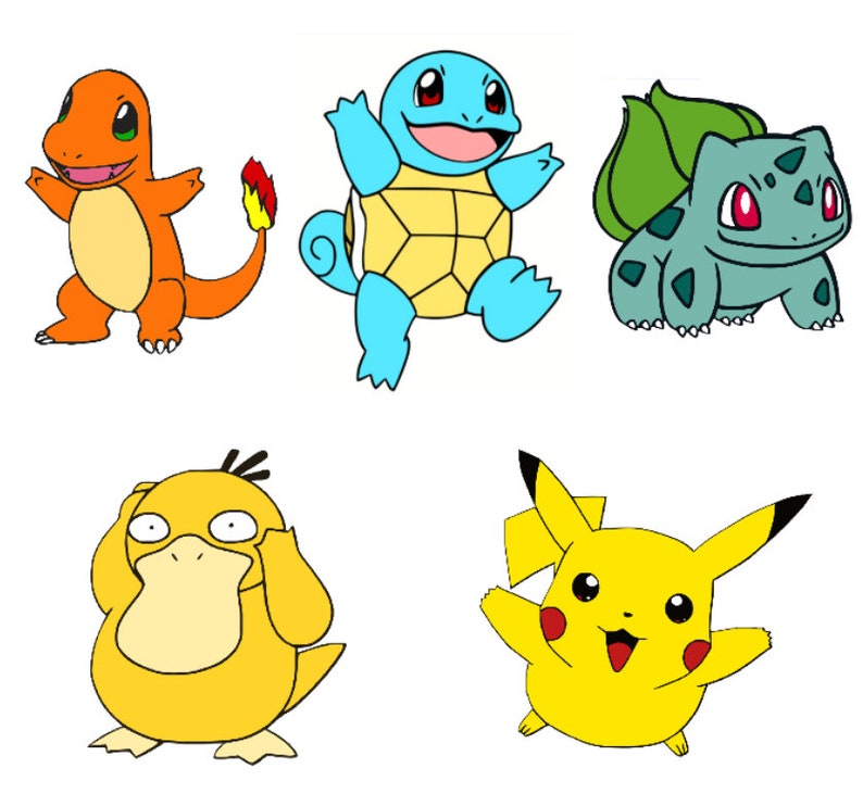 Download Pokemon Bundle SVG Cutting Files Squirtle Psyduck Pikachu | Etsy