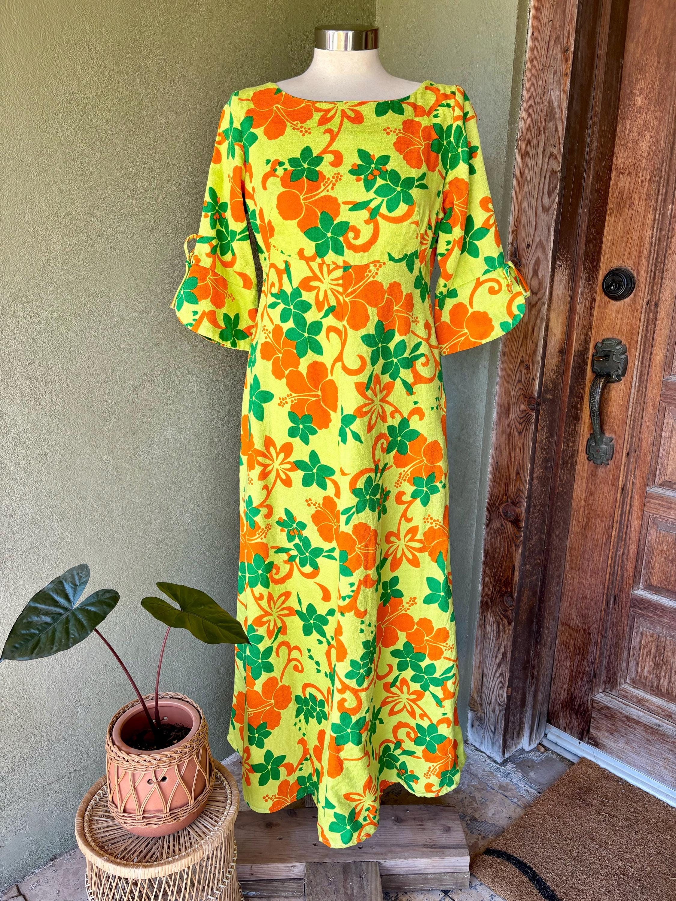 Vintage 70s Hawaiian Dress Etsy