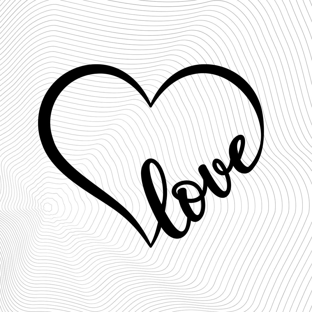 Love Heart Vinyl Decal | Minimalist Sticker for Laptop, Car - Etsy