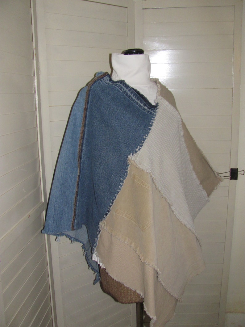 Denim and Corduroy Poncho one size fits most