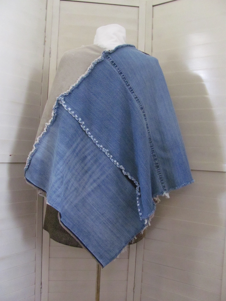 Denim and Corduroy Poncho one size fits most