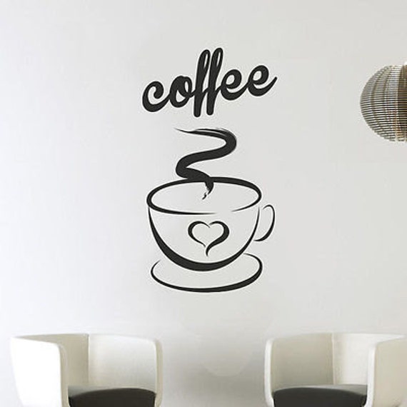 Coffee Mugs Tea Mug heart decal kitchen sticker lettering vinyl wall stickers