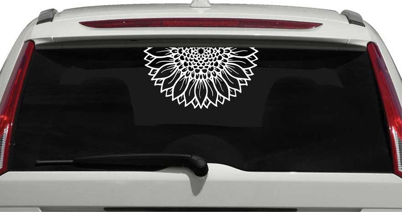 Download Half Mandala Car Decal Car Sticker Half Sunflower Garden ...