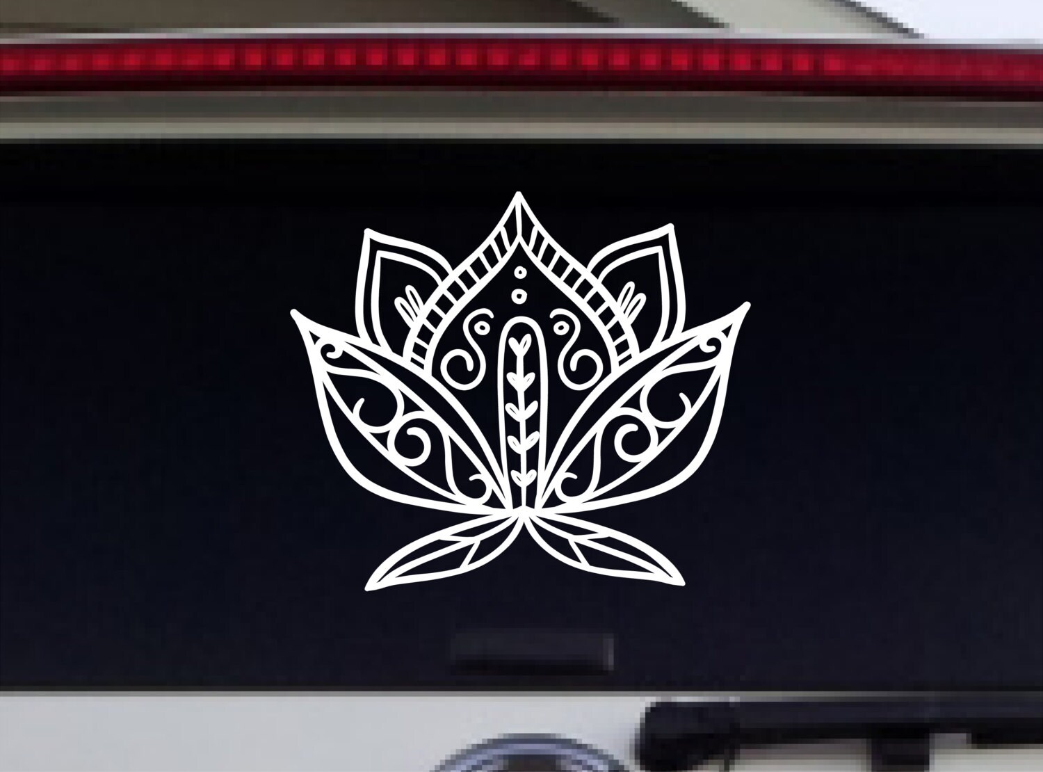 Beautiful Lotus Flower Car Decal Vinyl Decal Henna Paisley Etsy