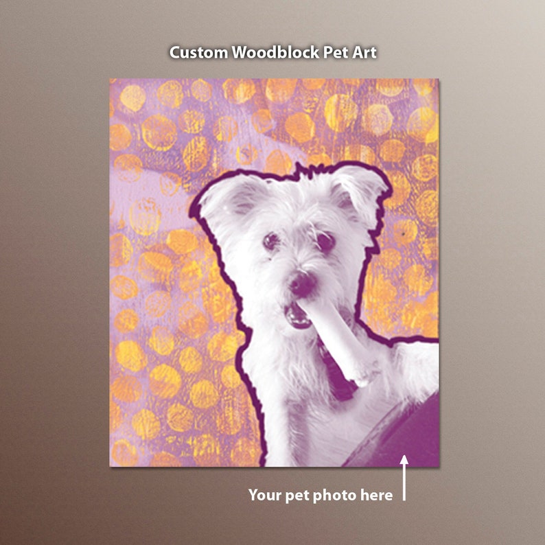 Custom Woodblock Pet Art