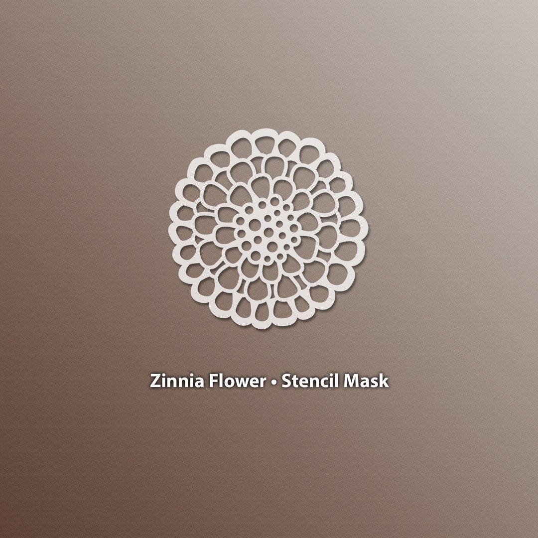 Zinnia Flower Stencil Mask - Etsy zinnia-flower-stencil-mask-etsy