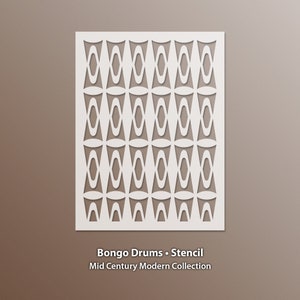 Bongo Drums Stencil, Mid Century Modern Design Collection