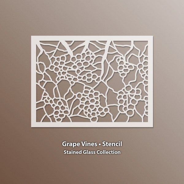 Grape Vines Stencil, Stained Glass Collection