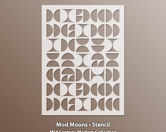 Mod Moons Stencil, Mid Century Modern Design Collection