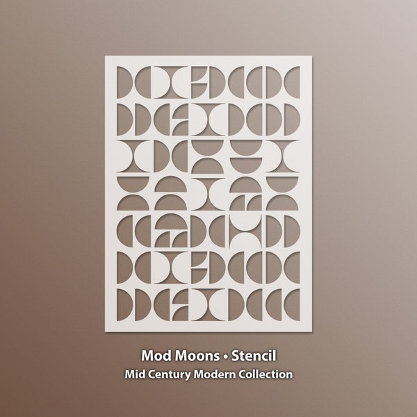 Mod Moons Stencil, Mid Century Modern Design Collection